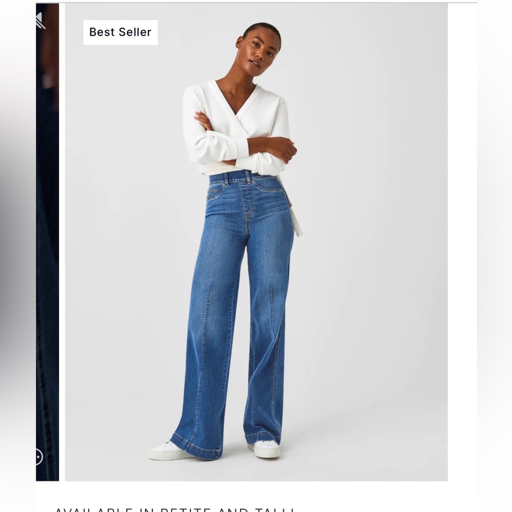 NWT Spanx Seamed Front, Wide Leg Jeans. Size small petite